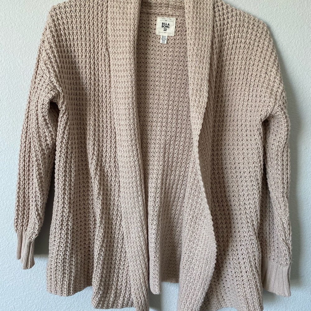 Billabong Medium Knit Sweater Cream Colored Waffle View 3